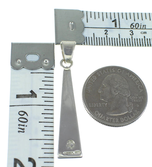 Turquoise Inlay Silver Southwest Pendant WX57967